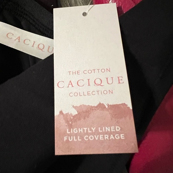 NWT Cacique Cotton Lightly Lined Full Coverage Bra black, size 42ddd - Picture 9 of 10